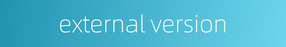external version的同义词