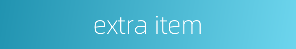 extra item的同义词