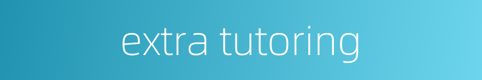 extra tutoring的同义词