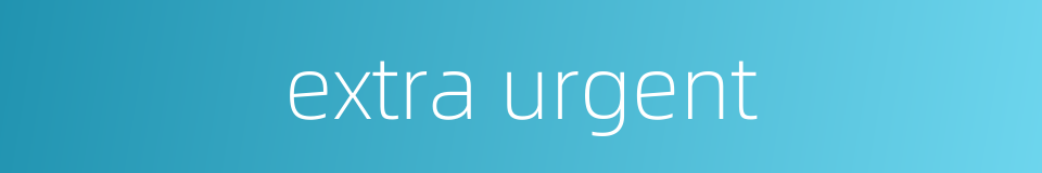 extra urgent的同义词