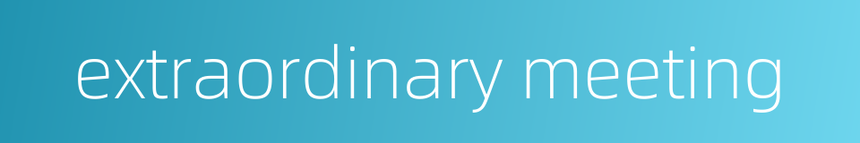 extraordinary meeting的同义词