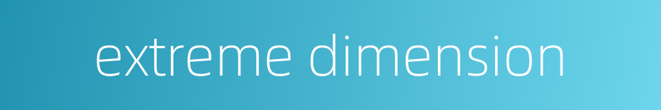 extreme dimension的同义词