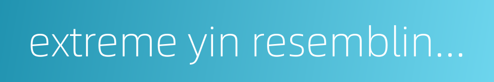 extreme yin resembling yang的同义词