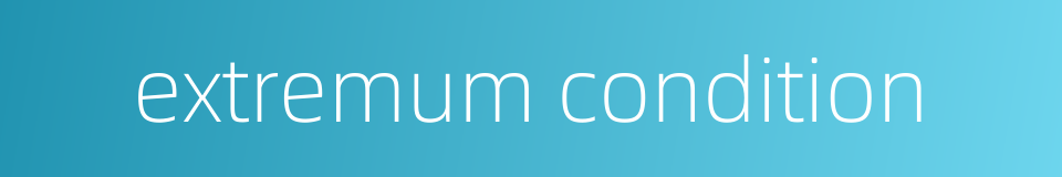 extremum condition的同义词