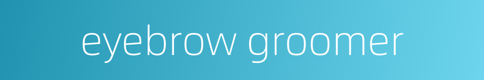 eyebrow groomer的同义词