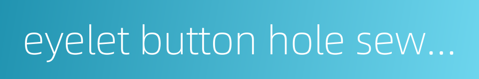 eyelet button hole sewing machine的同义词