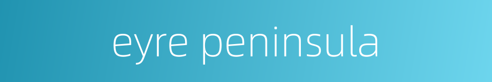eyre peninsula的同义词