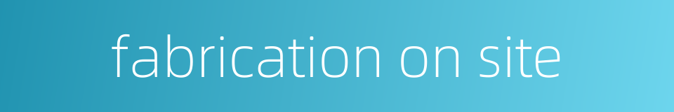 fabrication on site的同义词