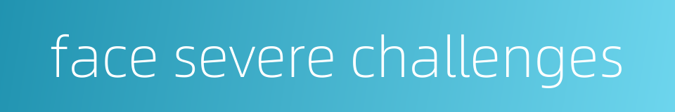 face severe challenges的同义词