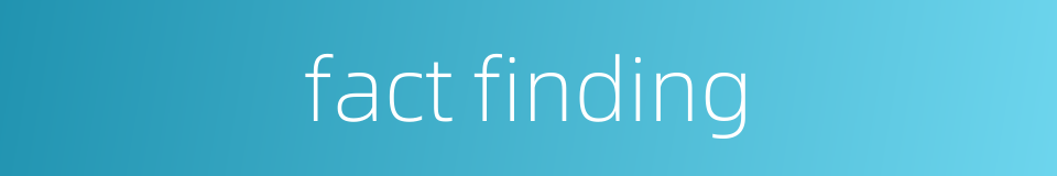 fact finding的同义词