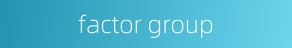 factor group的同义词