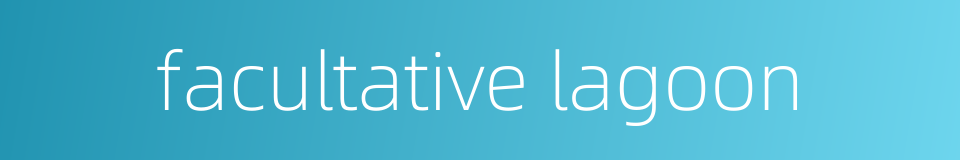 facultative lagoon的同义词