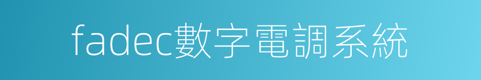 fadec數字電調系統的同義詞