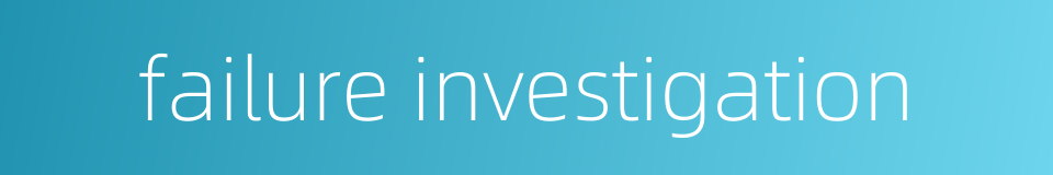 failure investigation的同义词