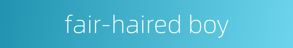 fair-haired boy的同义词