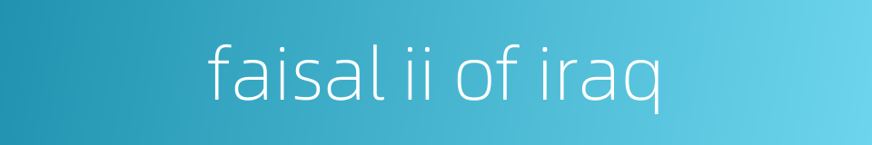 faisal ii of iraq的同义词