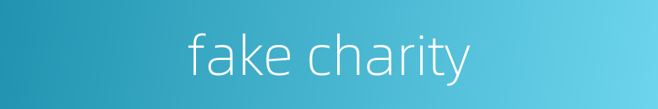 fake charity的同义词