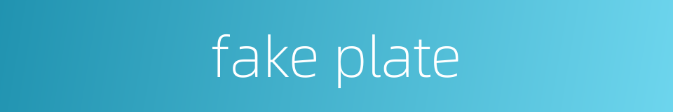 fake plate的同义词