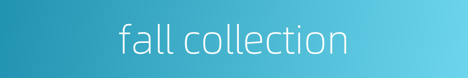fall collection的同义词