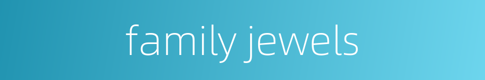 family jewels的同义词
