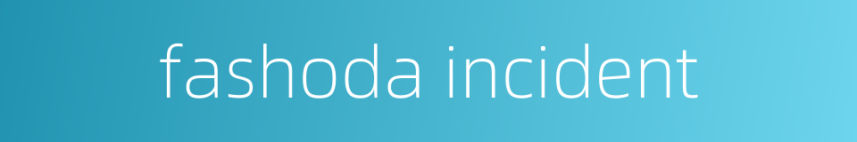 fashoda incident的同义词