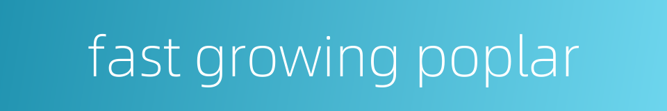 fast growing poplar的同义词