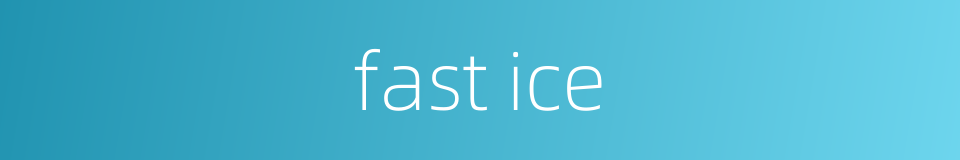 fast ice的同义词