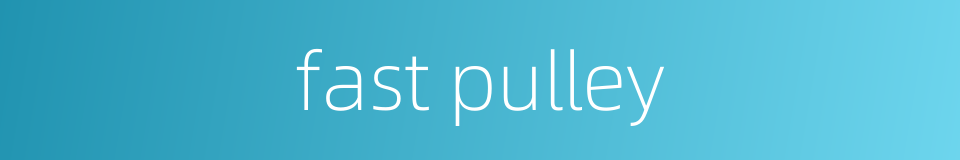 fast pulley的同义词