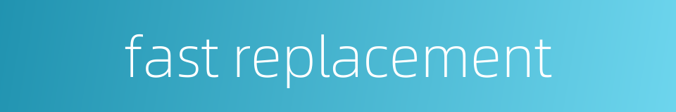 fast replacement的同义词