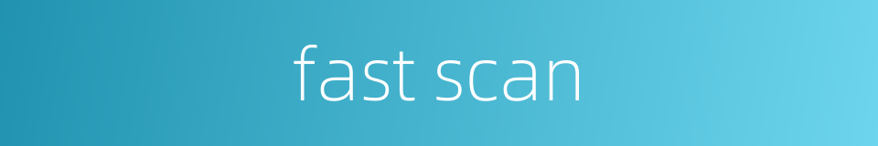 fast scan的同义词