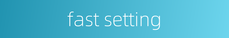 fast setting的同义词
