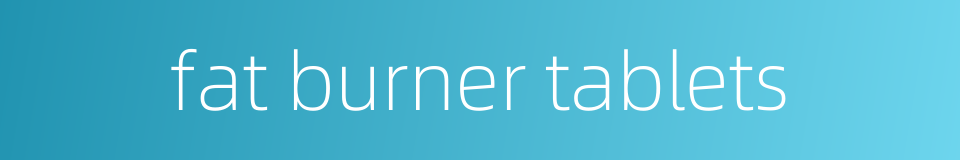 fat burner tablets的同义词