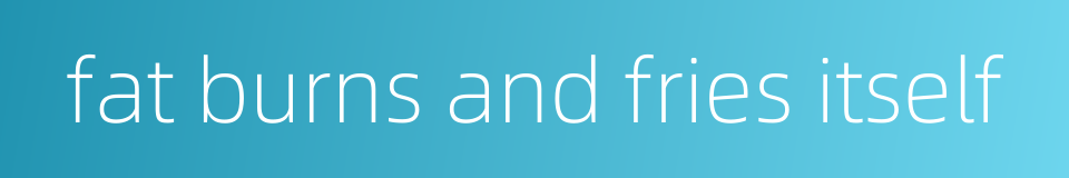 fat burns and fries itself的同义词