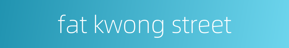 fat kwong street的同义词