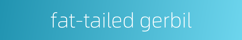 fat-tailed gerbil的同义词