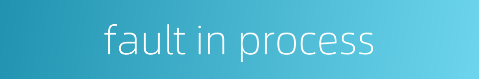 fault in process的同义词