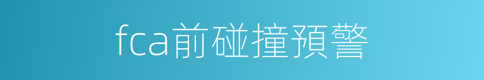 fca前碰撞預警的同義詞