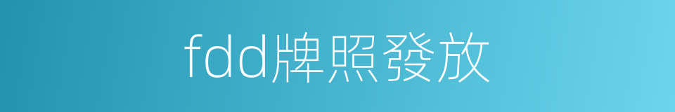 fdd牌照發放的同義詞