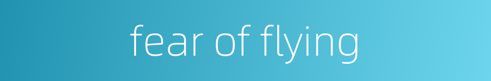 fear of flying的同义词