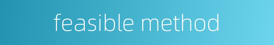 feasible method的同义词