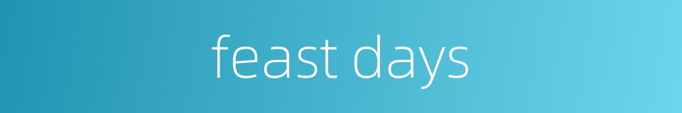 feast days的同义词