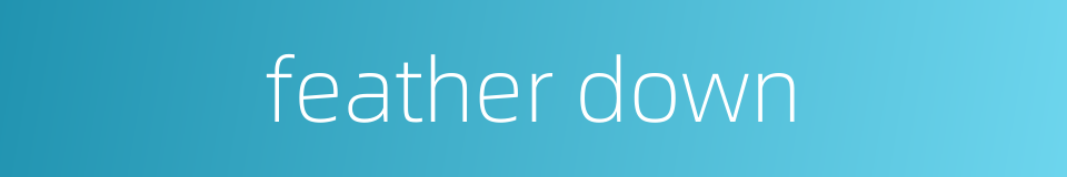 feather down的同义词