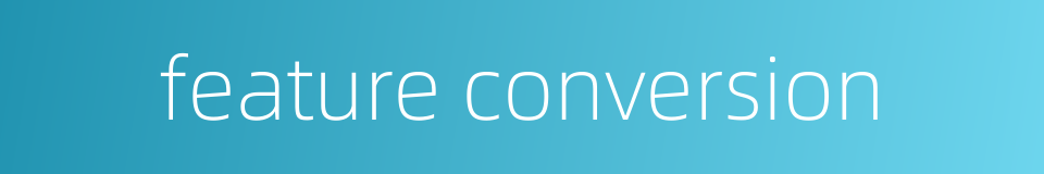 feature conversion的同义词