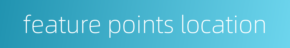 feature points location的同义词