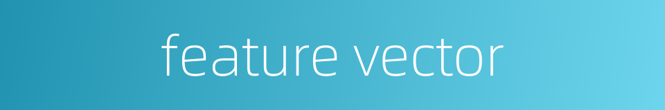 feature vector的同义词