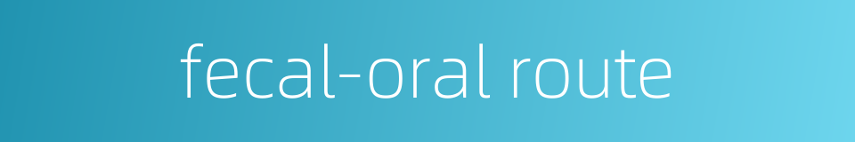 fecal-oral route的同义词