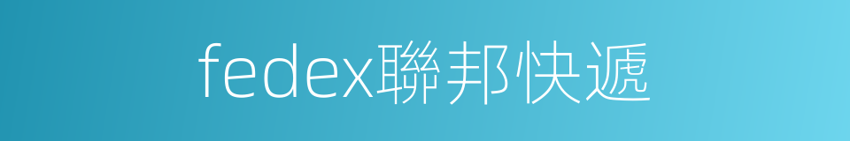 fedex聯邦快遞的同義詞