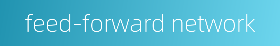 feed-forward network的同义词