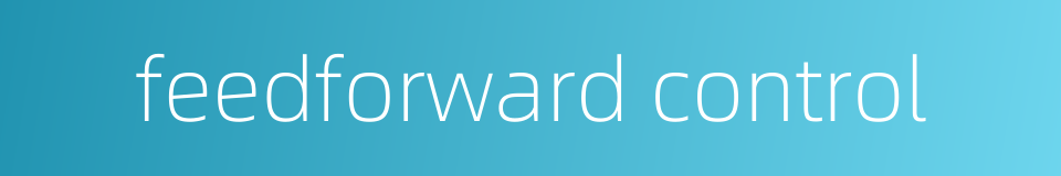 feedforward control的同义词