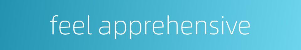 feel apprehensive的同义词